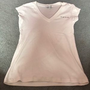 women’s white bebe top